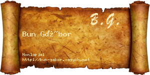 Bun Gábor névjegykártya